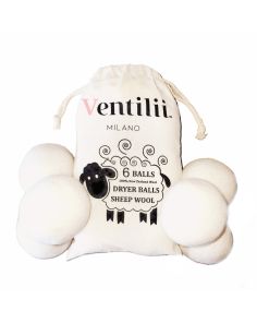 6 grote drogerballen van wol (7cm) wit – Ventilii Milano